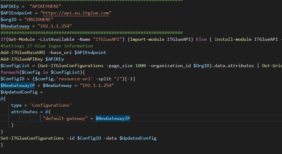 Featured image of post Documenting with PowerShell: Bulk edit configurations in IT-Glue