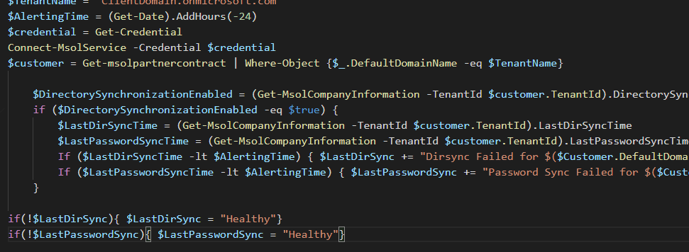 Featured image of post Monitoring with PowerShell: Monitoring Office365 Azure AD Sync