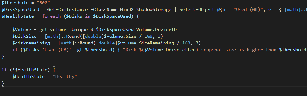 Featured image of post Monitoring with PowerShell: VSS Snapshot size