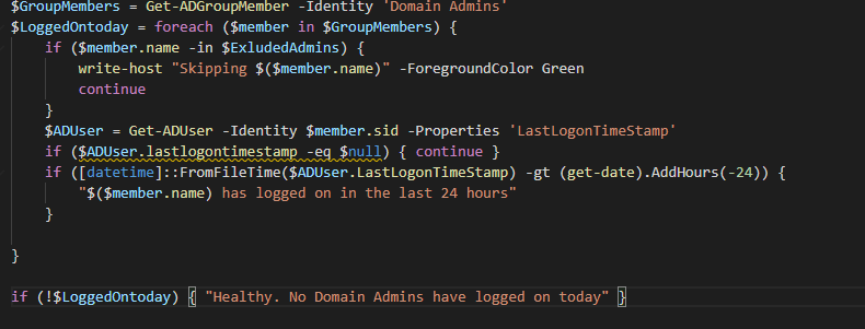 Featured image of post Monitoring with PowerShell: Monitoring Domain Admins logon