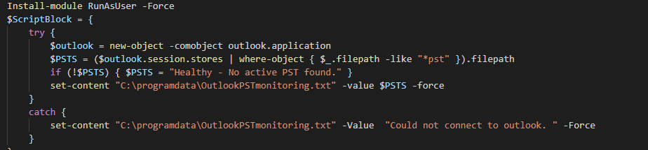 Featured image of post Monitoring with PowerShell: Monitoring Outlook offline mode and OST Sizes, and active PSTS.