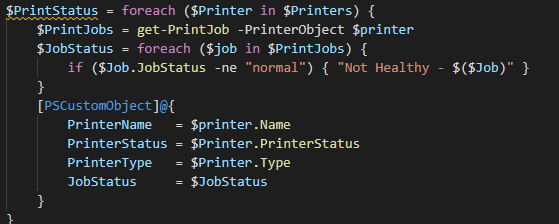 Monitoring with PowerShell: print