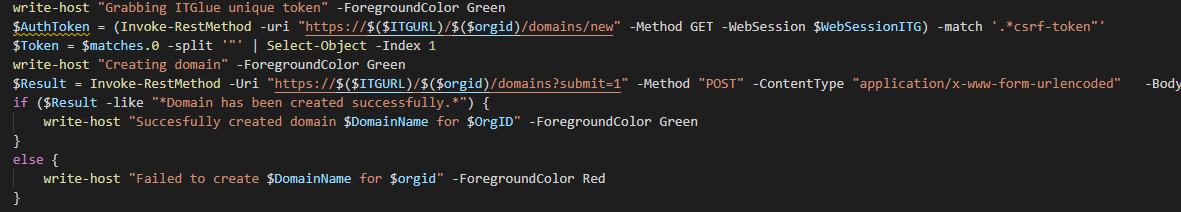 Featured image of post Automating with PowerShell: Adding domains to IT-Glue programmatically.