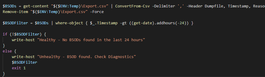 Featured image of post Monitoring with PowerShell: Monitoring BSODs without event viewer